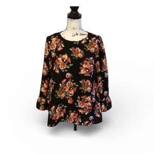 FAITH AND JOY  Women’s MONTEAU FLORAL BELL SLEEVE BLOUSE multicolor Size Medium